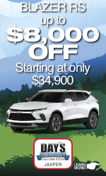 Up to $8,000 Off Blazer RS at Day's Chevrolet in Jasper