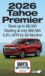 Save on 2026 Silverado 1500 & 2500 and Tahoe at Day's Chevrolet Jasper
