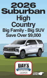 Save on 2026 Silverado 1500 & 2500 and Suburban at Day's Chevrolet Jasper