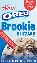 Blizzard of the Month - OREO Brookie Blizzard Blizzard available at Dairy Queen in Jasper