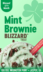 Blizzard of the Month - Mint Brownie Blizzard Treat - Available at Dairy Queen in Jasper